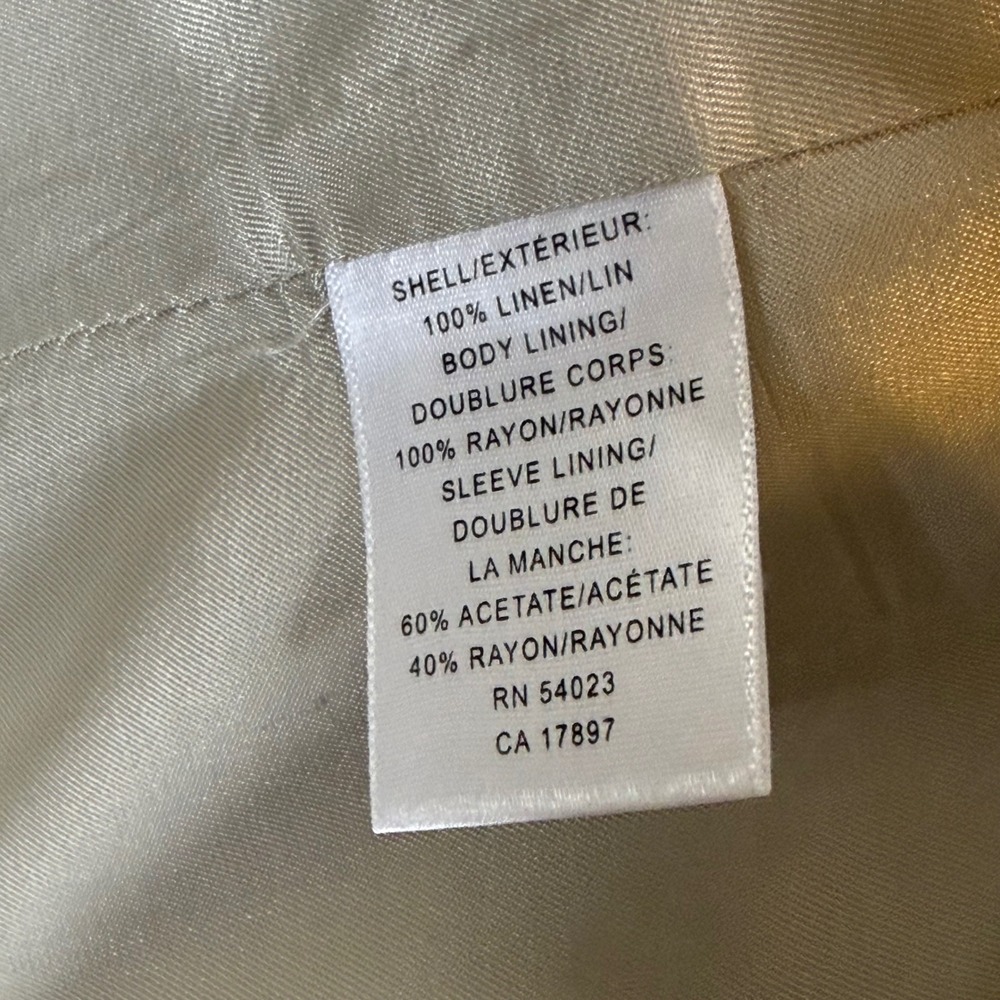 Banana Republic Made in Italy 100% Linen Blazer Sport Coat Tan Beige 44R - Picture 9 of 12